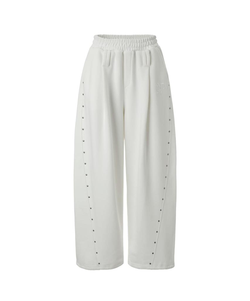 Kakipointeu Steel Stud Sweat Pants (White)