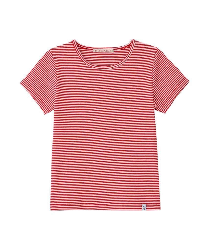 Biteoseljeu Essential Ribbed Half T-Stripe Red