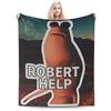 Marcus The Worm Meme Blanket Fleece Decoration Robert Help Me Breathable Lightweight Thin Throw Blankets for Sofa Bedspread