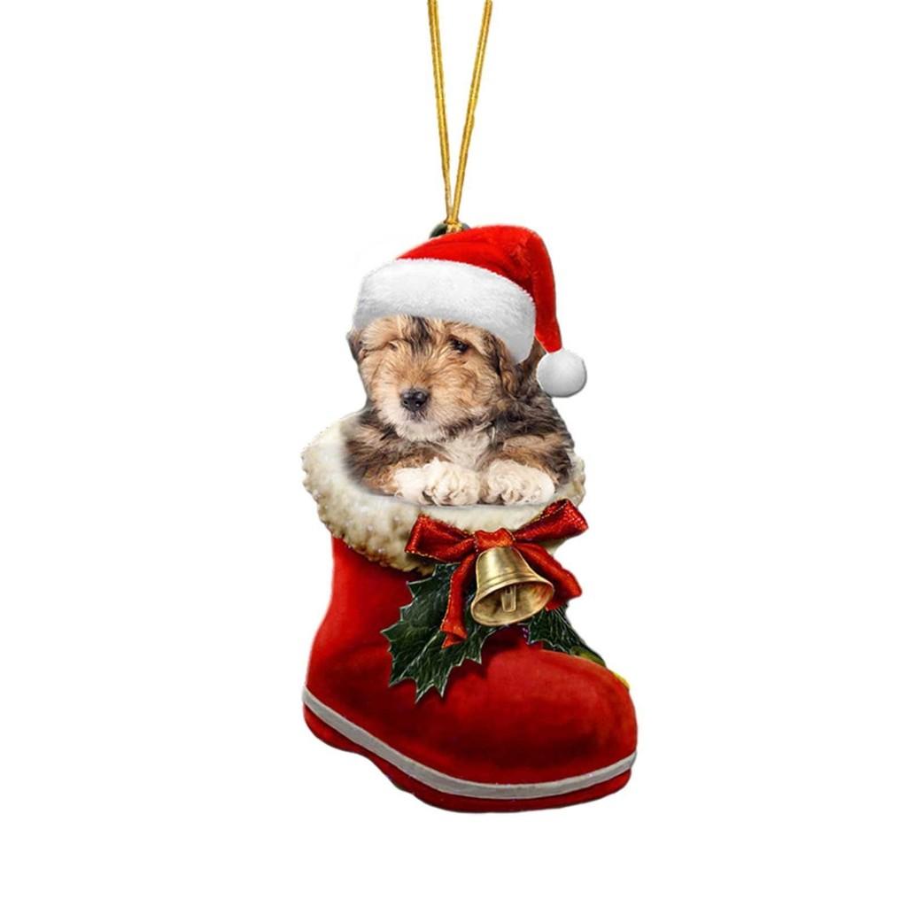 Adorable Cartoon Red Dog Car Hanging Ornament For Stylish Christmas Home Decor