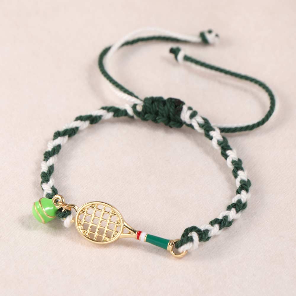 Handwoven Tennis Racket Bracelet Adjustable Couple Bracelet Handwoven Bracelet  Sports Enthusiasts