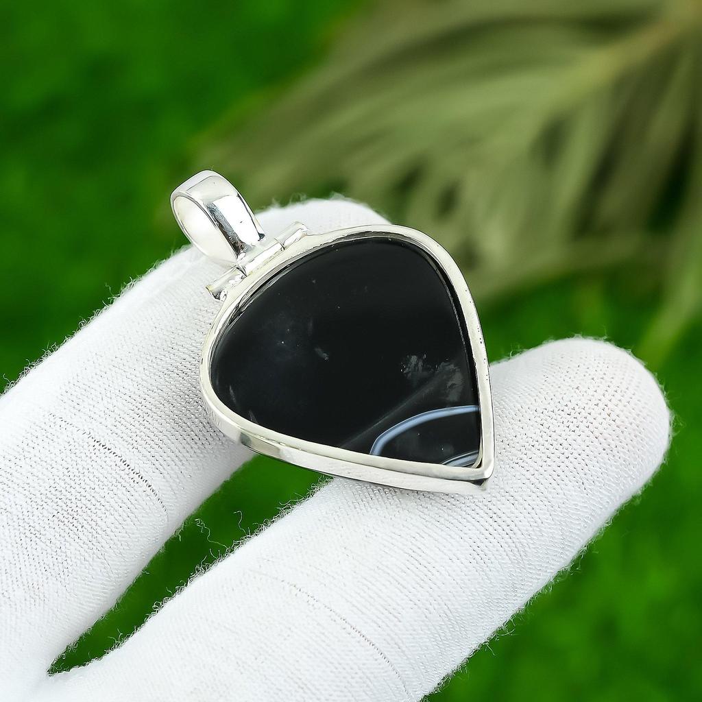Birthday Gift For Her Natural Sardonyx Gemstone Pendant 925 Sterling Silver