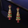 Colorful Rhinestone Christmas Tree Studs: Elegant Vintage Crystal Dangle Earrings