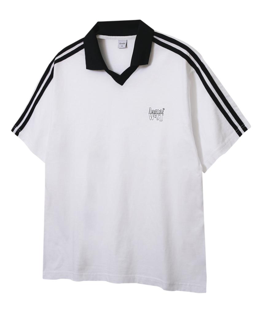 Osillos C42 Celeb Pk Lettering Collared Short Sleeve T-Shirt White