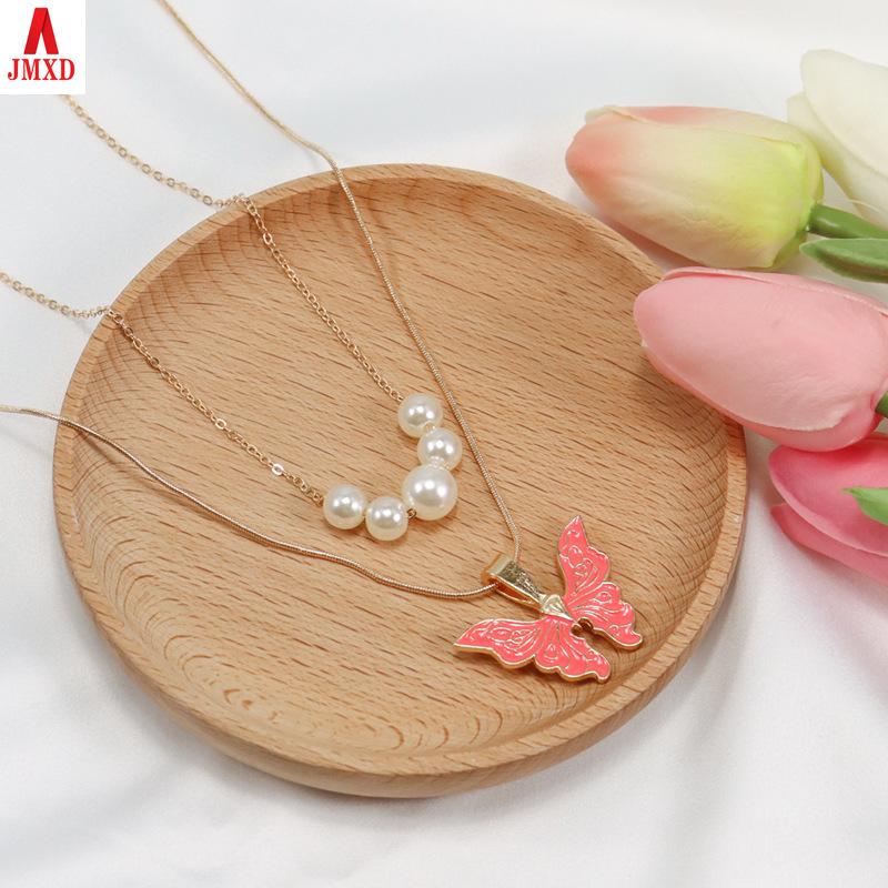 JMXD-Barbie Prinzessin Halskette Perle Öl Schmetterling Prinzessin Kristall Halskette Paar Freundin Schmuck Geschenk Artikel