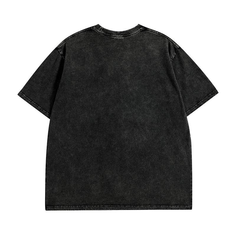 American Trendy Brand Washed Old Short-Sleeved T-Shirt Men'S And Women'S Vintage Hip-Hop Retro Vintage Half-Sleeved T