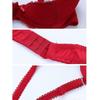 Women's Lace Shelf Bra Padded Push Up Bra 1/4 Cup Balconette Bra Underwire Bralette Sex Balconette Bra Underwire Gifts Red 80C New Arrival