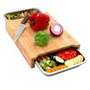 Bamboo Cutting Board Kitchen Use Multi-Functional Pull-Out Vegetable Fruit Prep Portable Square Design