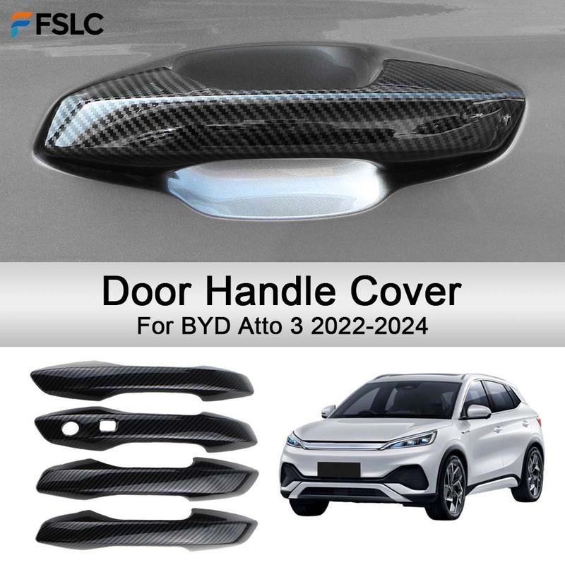 Cars Accessories Door Handle Cover For BYD Atto 3 -2024 Carbon Fiber Car Exterior Decoration Stickers Upgrade