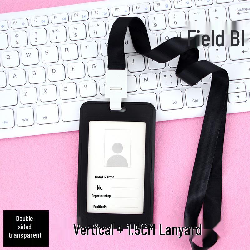 Youhe 6076 Employee ID Badge Holder with Lanyard, Customizable Work ID Card Holder.
