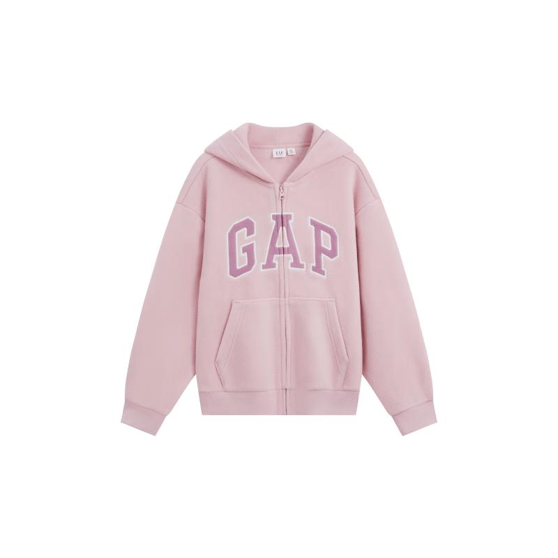 Gap Girls' Embroidered Fleece Hooded Sweatshirt Jacket
