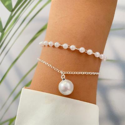 Mode Weiß Perlen Kette Armband Einfache Elegante Temperament Frauen Hand Schmuck Zubehör Geschenk