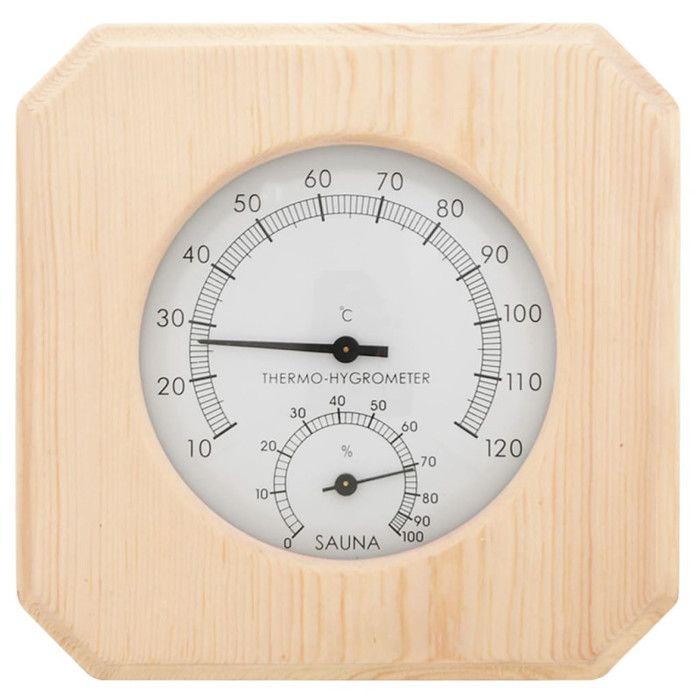 Hygrothermographe et Sablier - VIDAXL - 2 en 1 - Bois de pin massif - Résistant à la chaleur - Précision