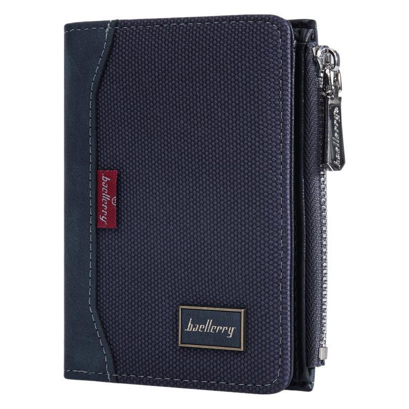 Baellerry Men's Retro Bifold Zipper Wallet with RFID Protection