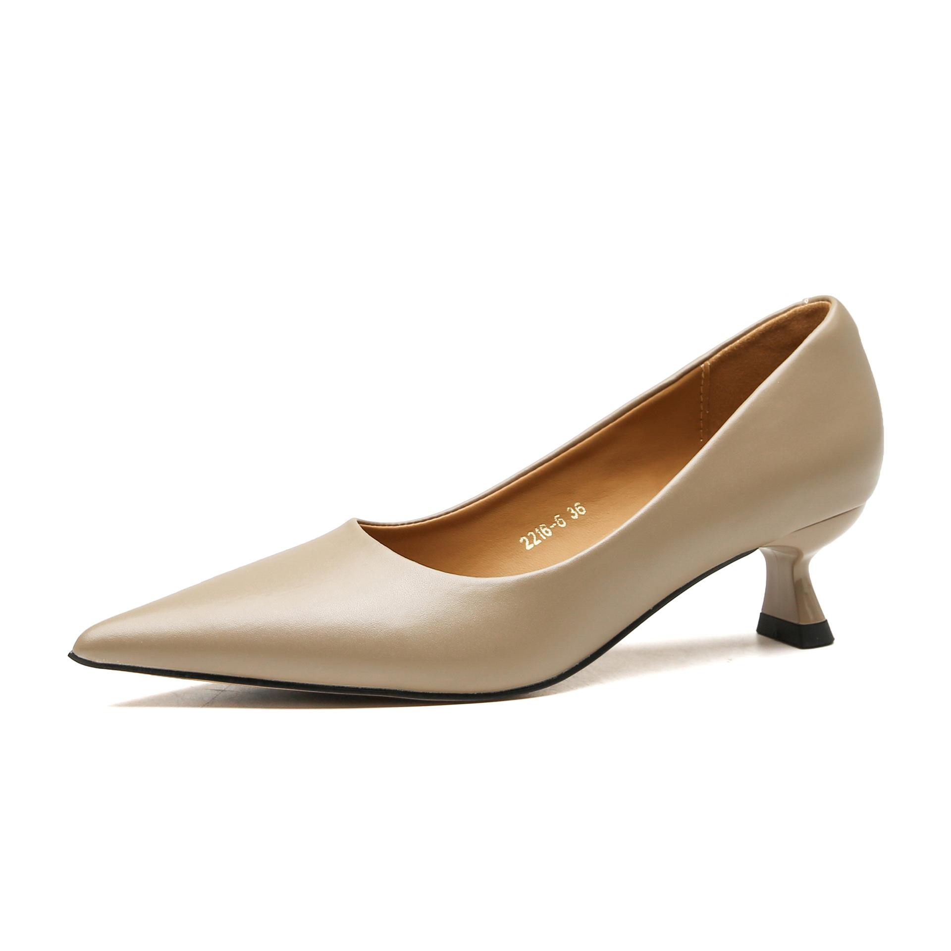 

pointed head shallow mouth temperament plain single shoes women s 2025 new professional kitten heel fashion versatile retro high heels 40 хаки