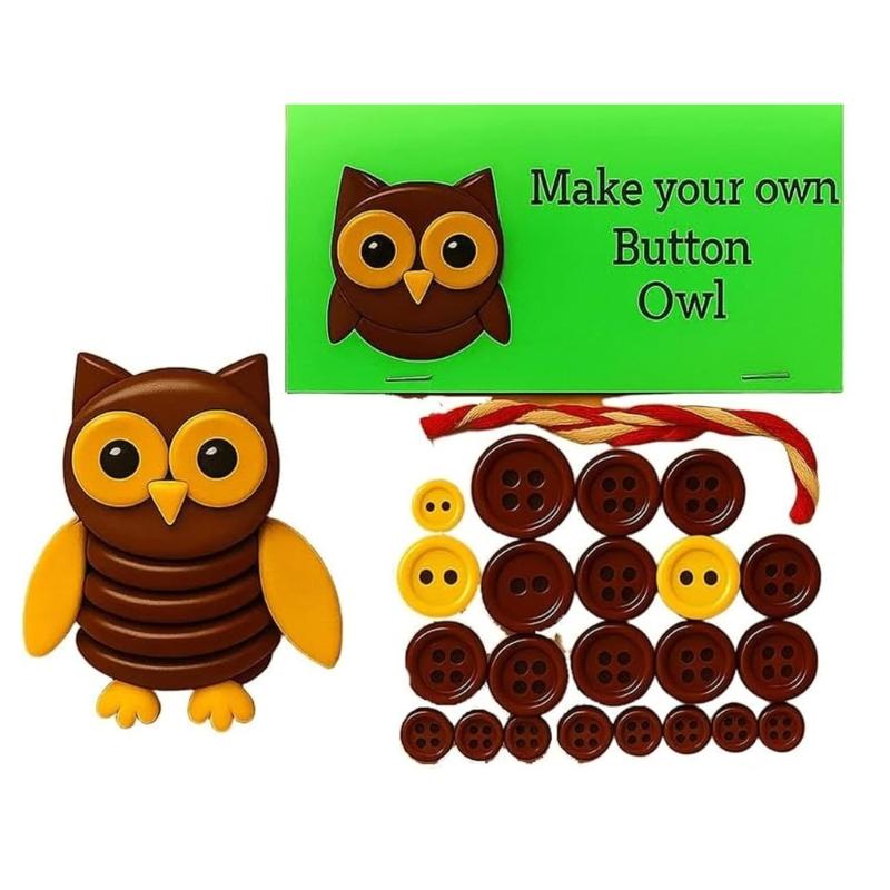 Animal Button Craft Set Complete Supplies for Handmade Ornament Art Project Home Decoration