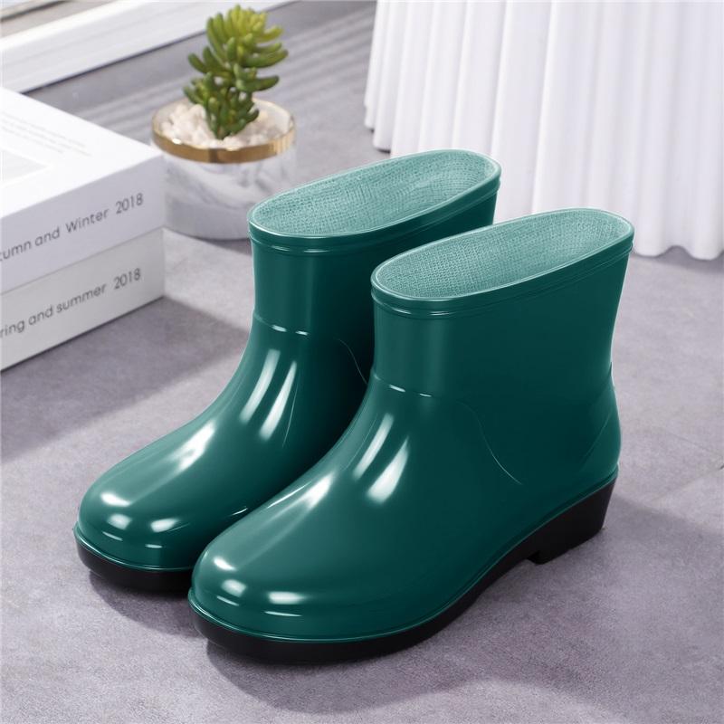 Ladies' Outdoor Anti Slip And Waterproof High Heeled Thick Soled Rain Boots