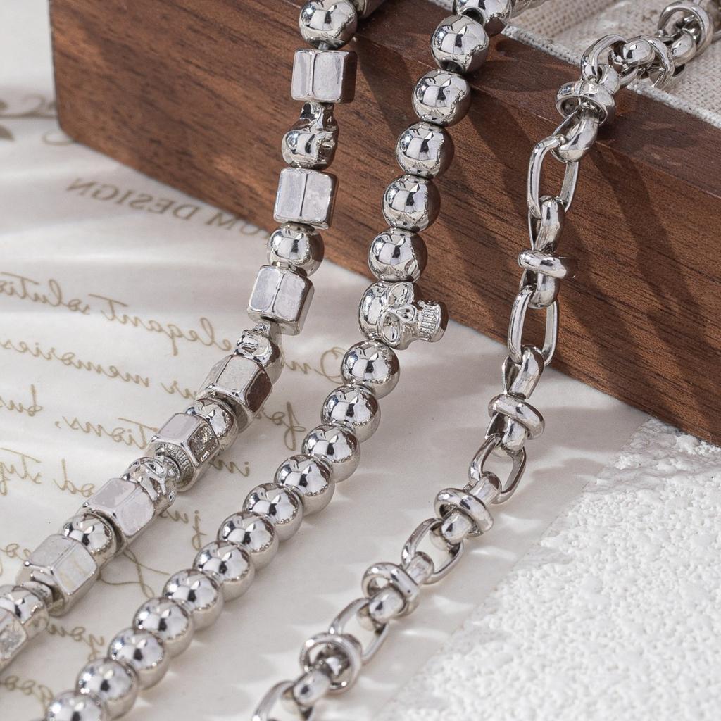 New Versatile Handmade Beaded Bead Bracelet Set, Temperament Skull Elastic Bracelet