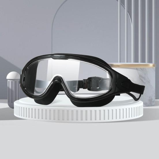 Schwimmbrille, Antibeschlag-UV-Schutz, Weitwinkel-Brille, auslaufsicher, bequeme Passform, Ein-Knopf-Entriegelung, Pool-Brille für Männer, Frauen, Erwachsene, Jugendliche