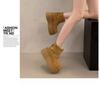 Fuzzy Winter Snow Boots: Cold-Proof, Thick-Soled for Men & Women, Birken Style, Plus Velvet, Flat.