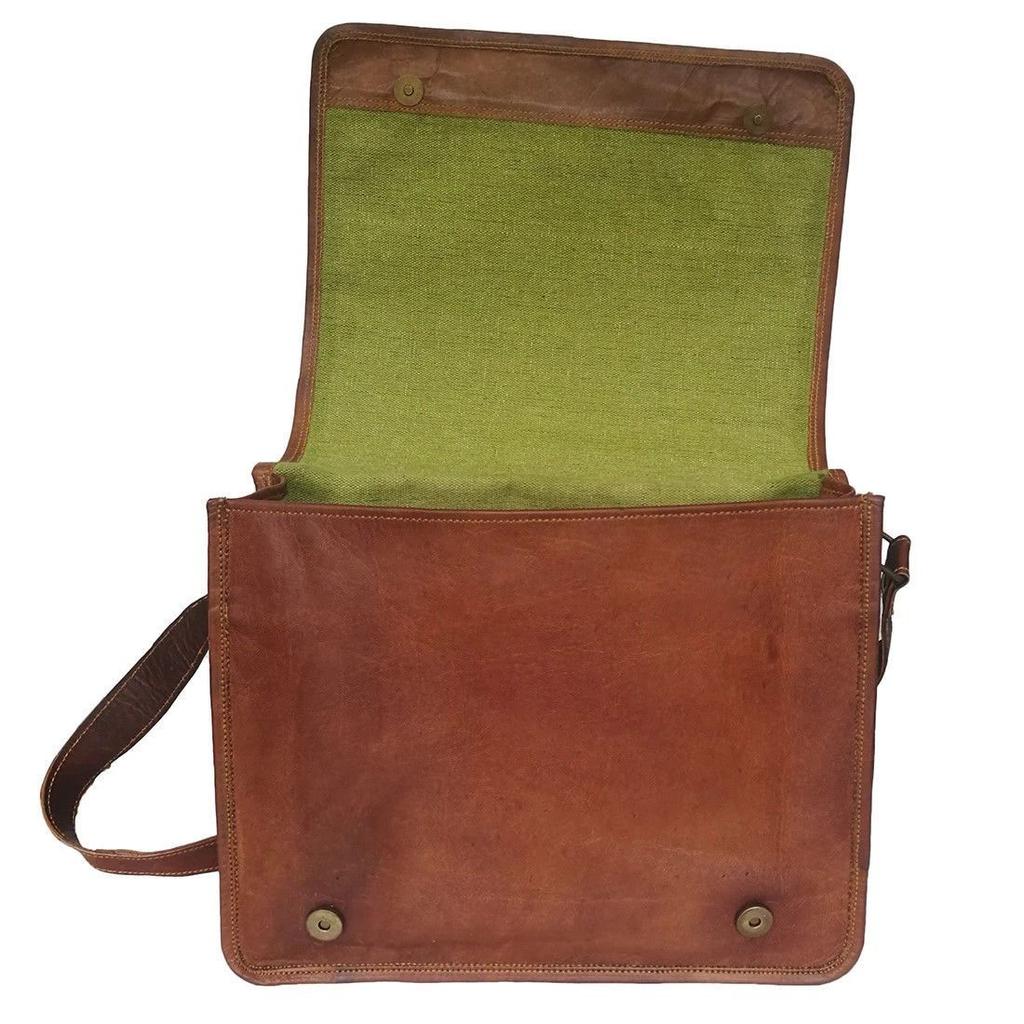 New Men's Best Genuine Vintage Leather Messenger Shoulder Laptop Bag Briefcase