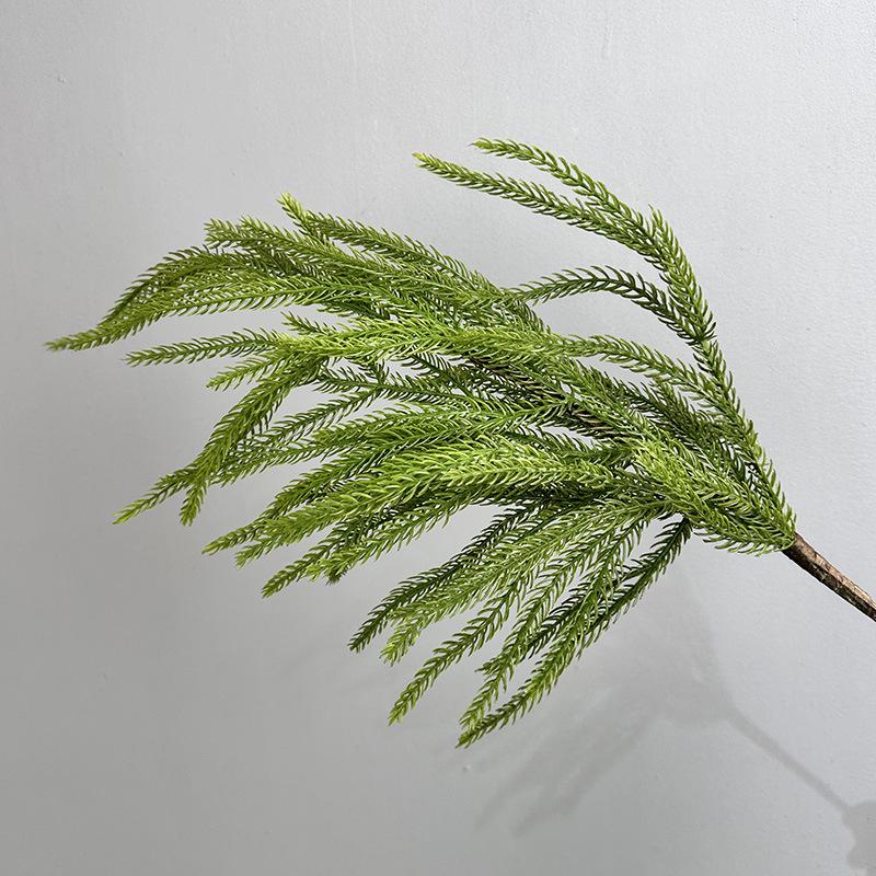 Artificial Norfolk Pine Branch Christmas Ornament with Soft Glue Hand-Rolled Pine Needles In Green