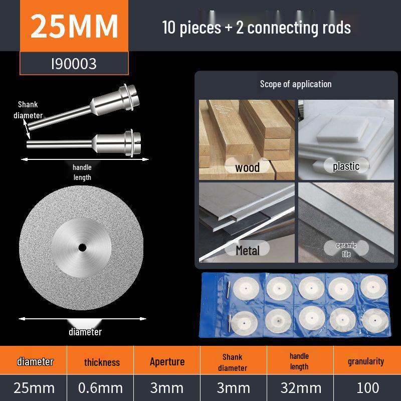 Mini Diamond Cutting Disc for Electric Grinders - Seam Cleaning, Glass, Jade, Stone Grinding