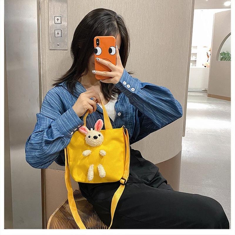 Søt Sommer Ny TikTok Viral Tegneserie Bjørn Lerretspose Jenter Skulderveske Crossbody Veske Trendy