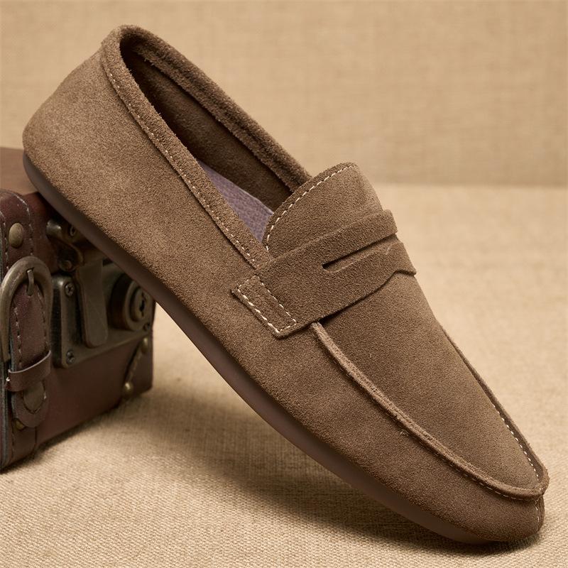 

Мужская обувь из натуральной кожи, деловая обувь для офиса, свадебные туфли, ленивые мокасины для вождения 44 кофейный