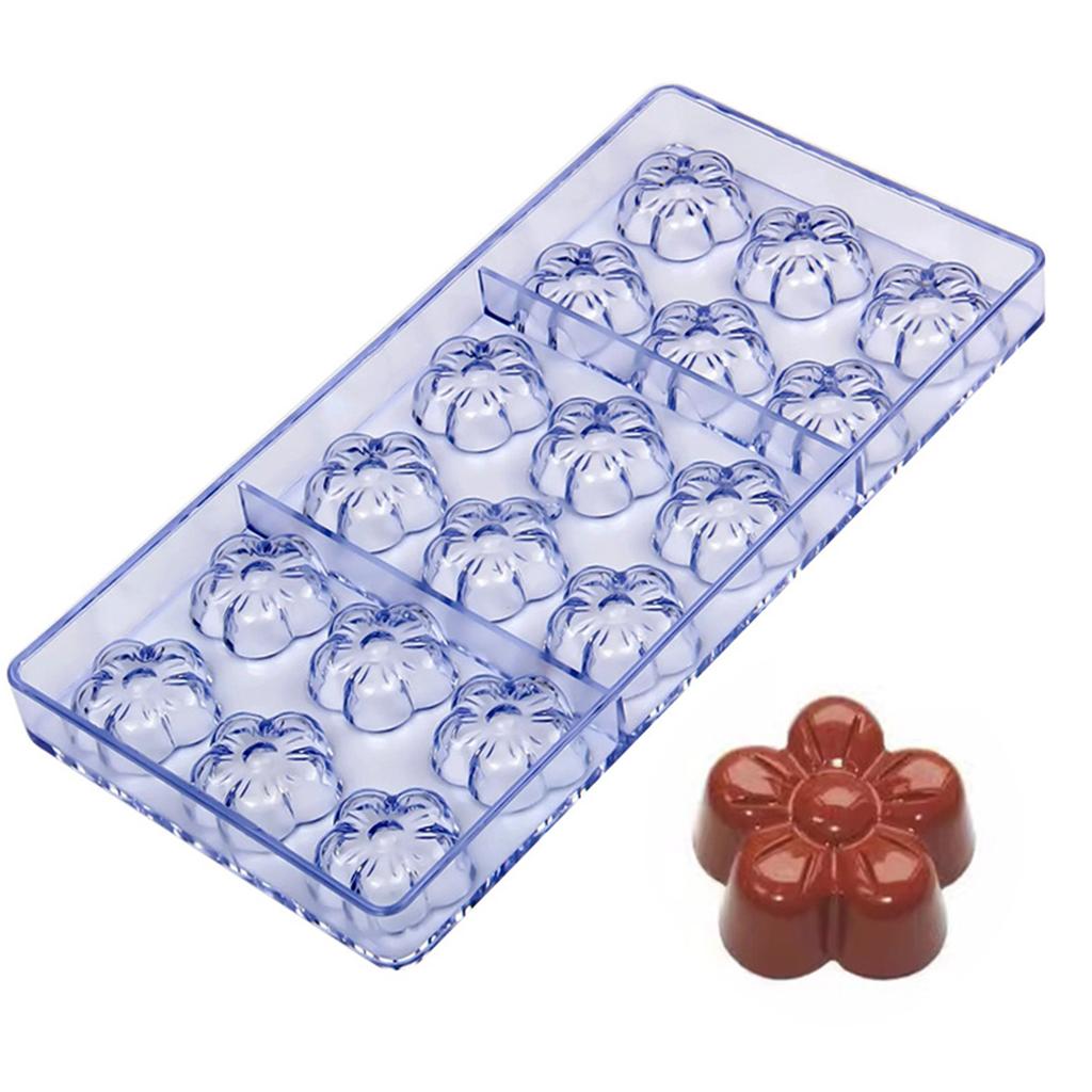 18 Slot Flower Chocolate Mold Confectionery Mould Food Grade Plastic Baking Pastry Tool Multipurpose Dessert Mold