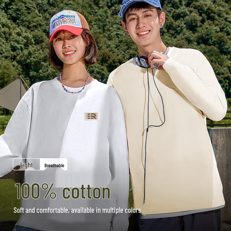 Baleno Men's Heavyweight Pure Cotton Long Sleeve T-Shirt
