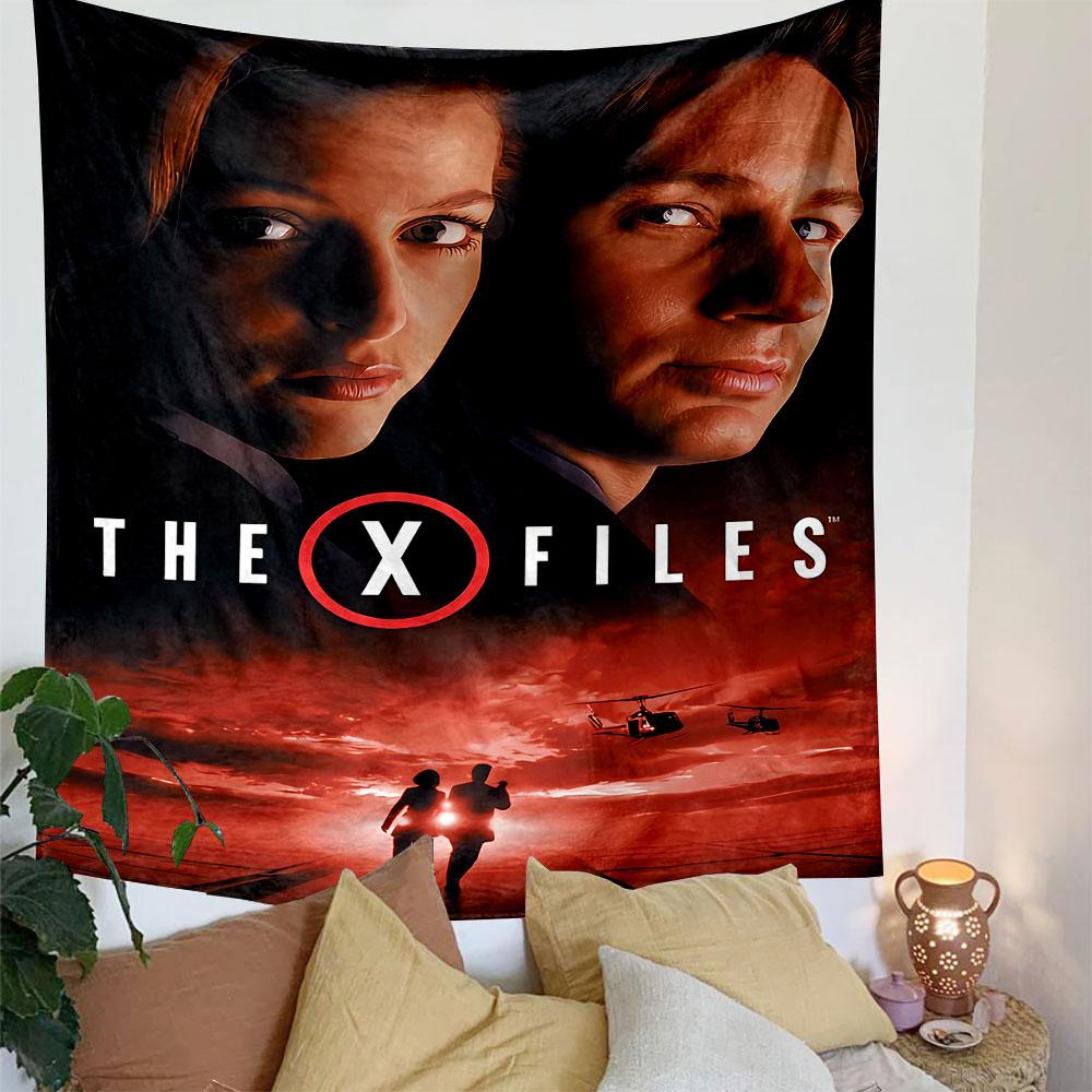 The X Files Poster Tapestry Wall Hanging, FBI Mystery TV Art, UFO Sci-Fi Wall Decor for Bedroom Man Cave