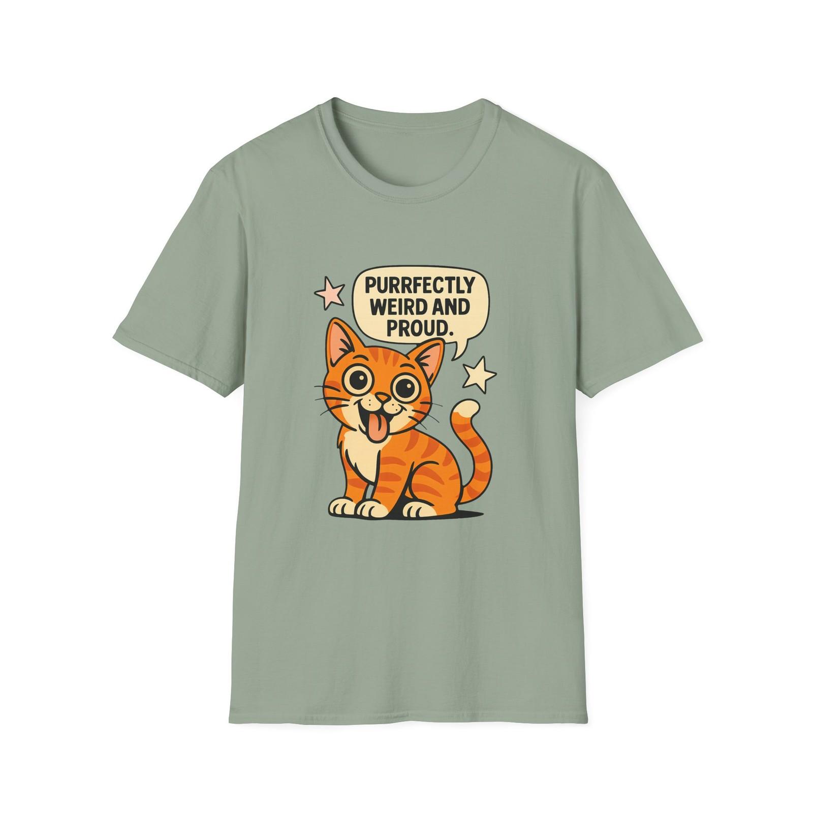 Unisex Softstyle T-Shirt Mens Womens Tees Top Funny Orange Tabby Cat Tee Pop Art Style Weird Kitty 2XL