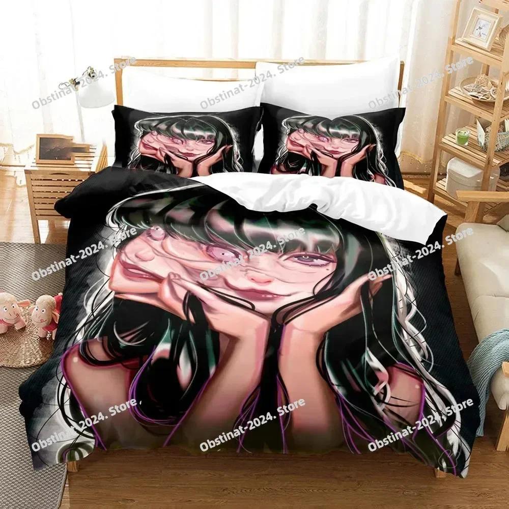 3D Printed Junji Ito Manga Beding Set Printed Bed Linen Set With Pilowcase Bed Soft Duvet Cover Soft Single Double Quen Super King-Sized Dimensionsd