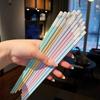 1 Set Antidérapant Coloré Baguettes Japonaises Chinoises Bâtonnets à Sushi Réutilisables Set de Baguettes Coréennes Set de Vaisselle en Alliage Sain