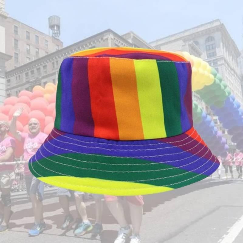Regenbogen Fischerhut Erwachsener Sonnenschutz Flacher Hut Outdoor Reise Sonnenschutz Sonnenhut Dekoration