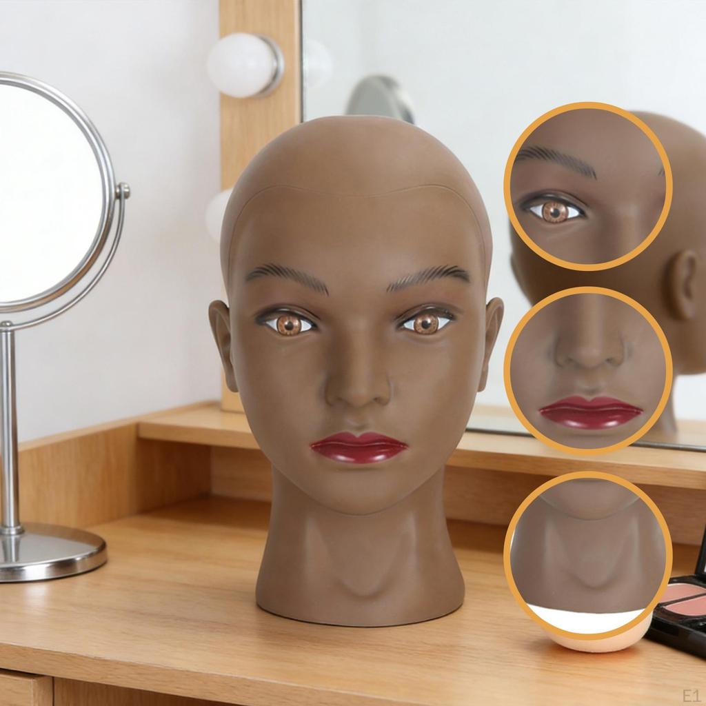 Testa di Manichino Femminile Modello Espositore Manichino Realistico in PVC per Trucco Centro Commerciale