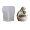 Mother Embraces Child Candle Cup Silicone Mold DIY Plant Small Flower Pot Gypsum Ceramic Mold