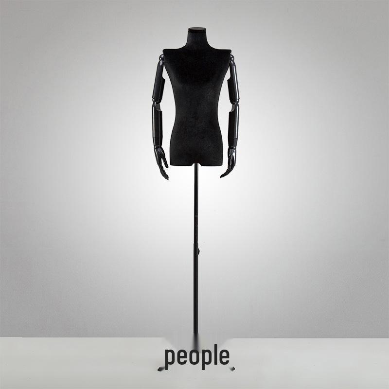 Korean Style Black Off-Shoulder Women's Half Body Mannequin with Right Angle Shoulder and Full Body Display Stand