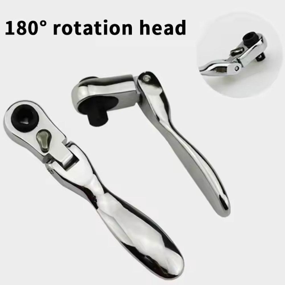 1/4 Inch Mini Ratchet Wrench Screwdriver Vanadium Steel 1 Socket In Batch Reversible 2 Socket Wrench Teeth Quick 72 R1u6