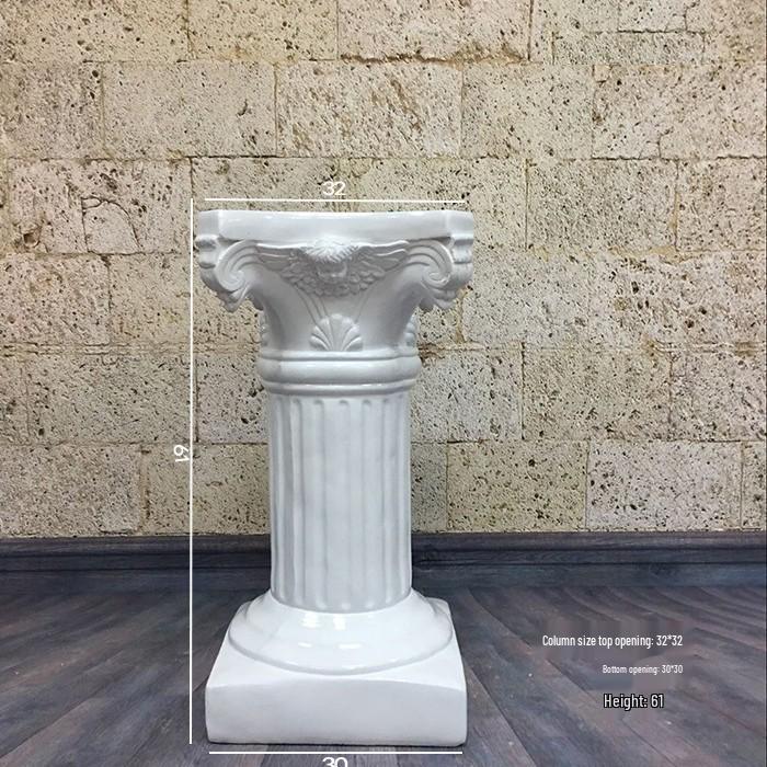 Wedding Gold Roman Column Flower Stand – European Stripe Trophy Fiberglass Décor