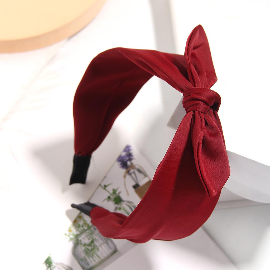 Furling Girl Pack of 1PC Solid Rabbit Ears Bow Knotted Press Hair Wide Hair Hoop for Women Girls Headwear Hair Accessories
