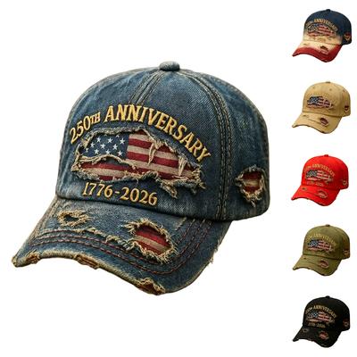 Sombrero Conmemorativo para Hombres y Mujeres, Sombrero de Sol Ajustable Desgastado, Sombrero Divertido