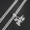 Hip-hop Punk "NO LOVE" Letter Pendant Cuban Necklace Stylish Iced Out Men's Women's Street Style Cuban Chain Trend Jewelry Gift