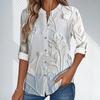 2025 Trendiger europäischer & amerikanischer Stil Vielseitiges weißes 3D-Druck Langarmshirt