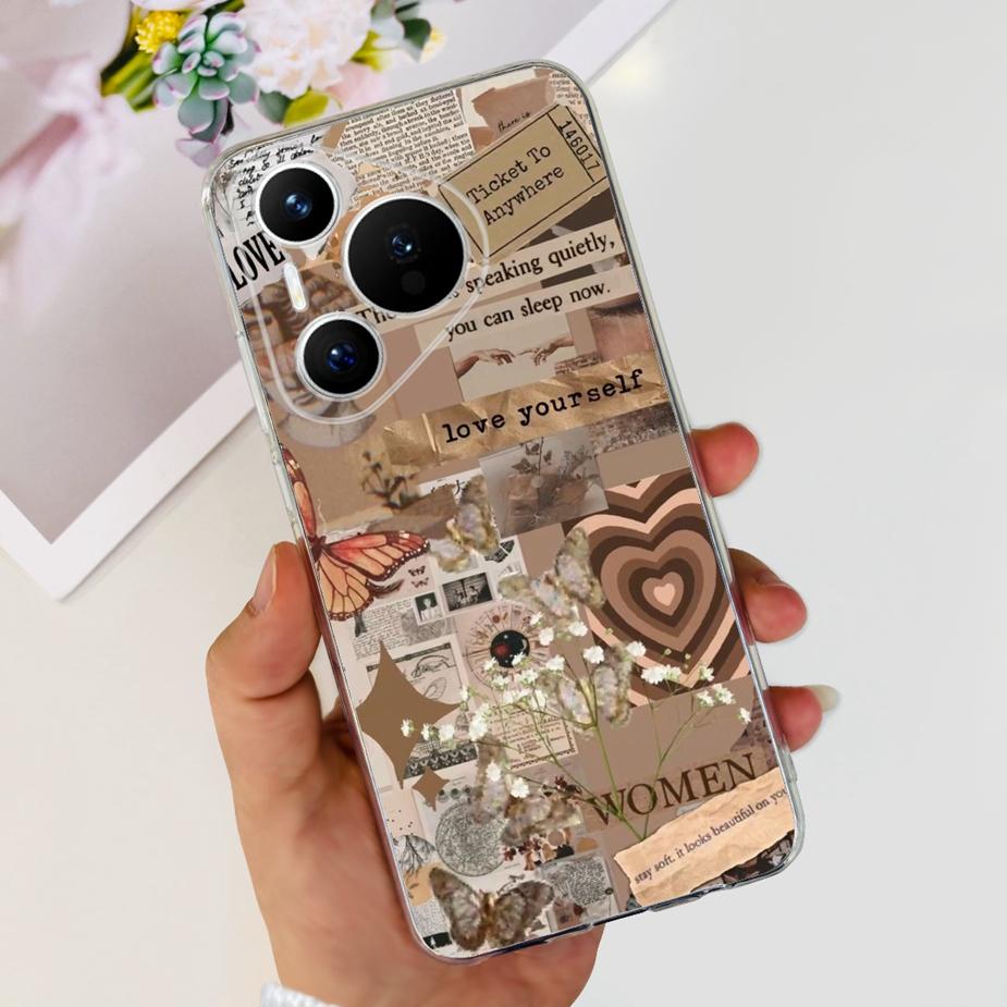For Huawei Pura 70 Pro Plus Case Stylish Painted Cover Clear Silicone Phone Cases For Huawei Pura 70 Pro Pura70 Pro+ Soft Fundas