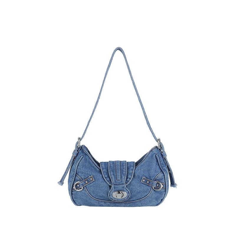Bolsa de Mão Jeans Vintage Feminina de Ombro Único
