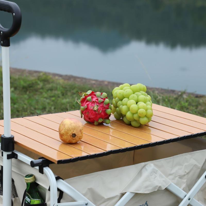 ZISIZ Compact Outdoor Camping Cart with Tabletop