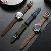 18/20/22mm Schnellverschlussarmband Echtes Leder Nylon Uhrenarmband Vintage Tweed-Webart Armband für Herren Damen Universelles Armband