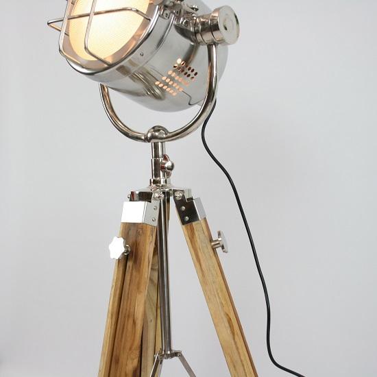 Retro Nickel Industrial Spotlight Tripod Lamp Standing Floor Light 140 Cm